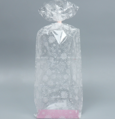 Изображение Пакет подарочный с жёстким дном «Снежинки», 11х 17 х 60 см